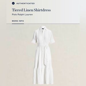 Polo by Ralph Lauren White Tiered Linen Shirtdress